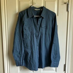 Orvis linen / cotton garment dyed camp shirt shirt M